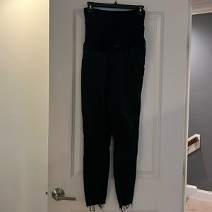 Full panel black coated maternity jeans